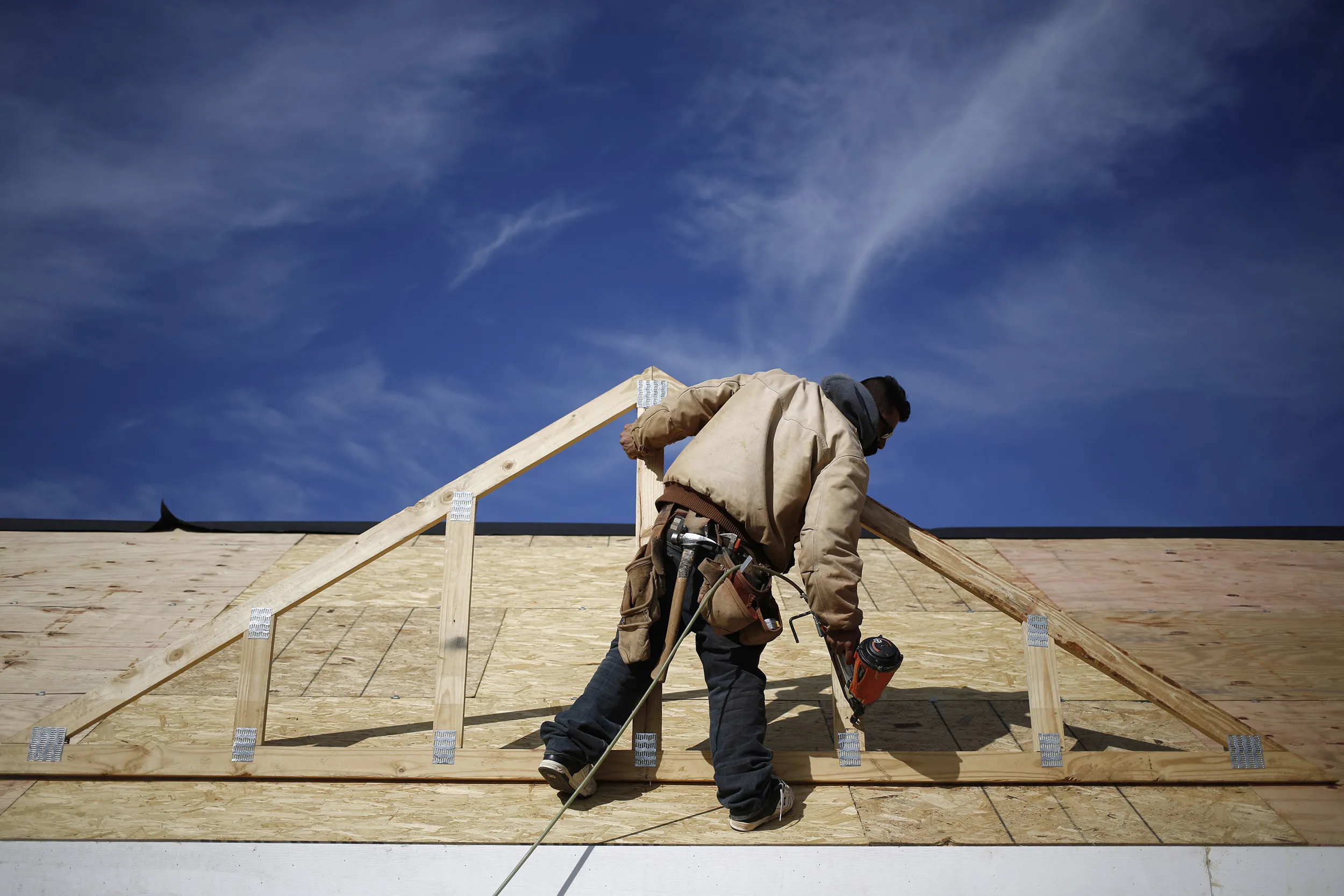 A construction worker in Lexington, Kentucky, on Feb. 13, 2015.
