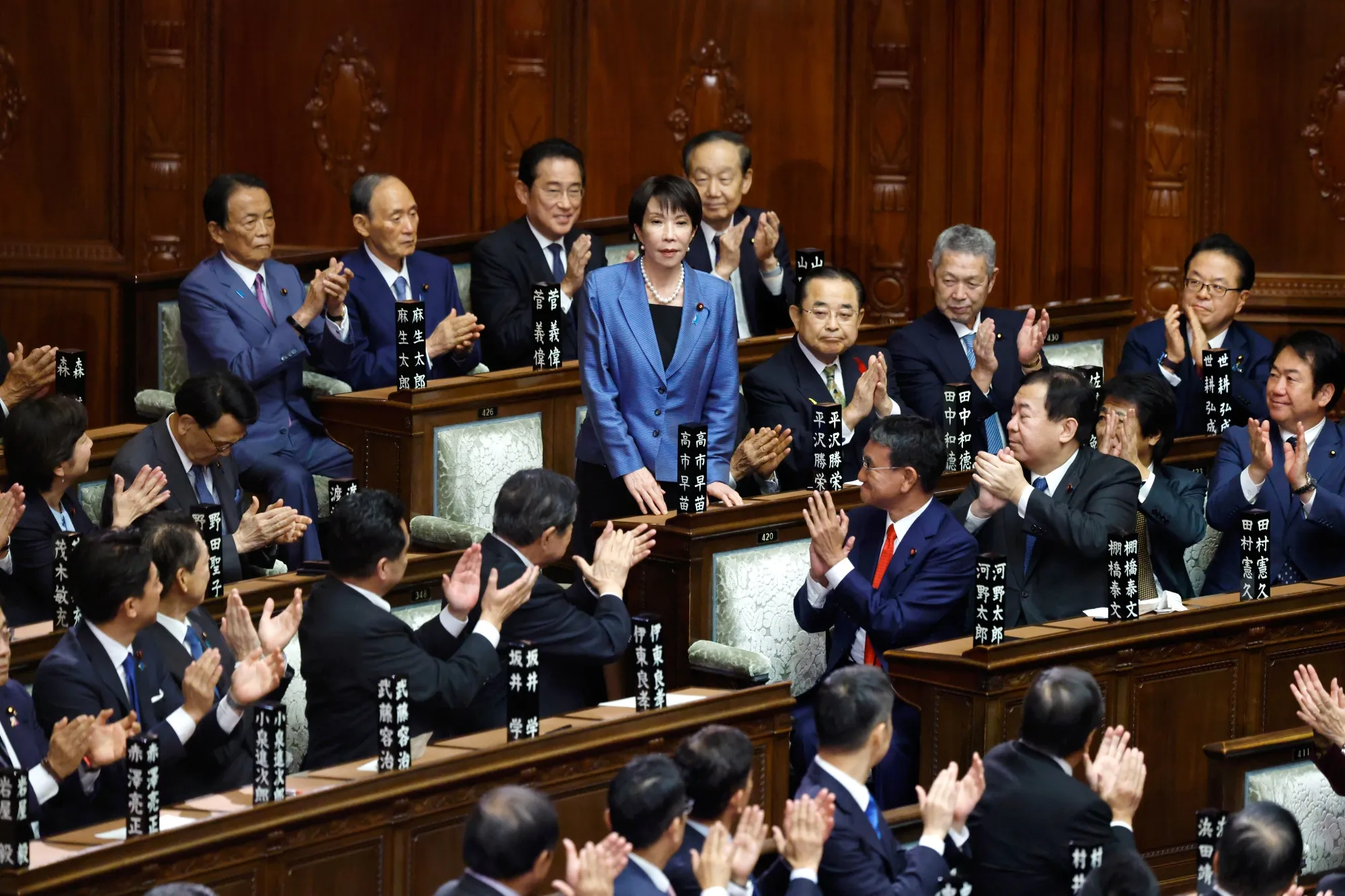 Sanae Takaichi at the lower house of parliament in Tokyo on Oct. 21.