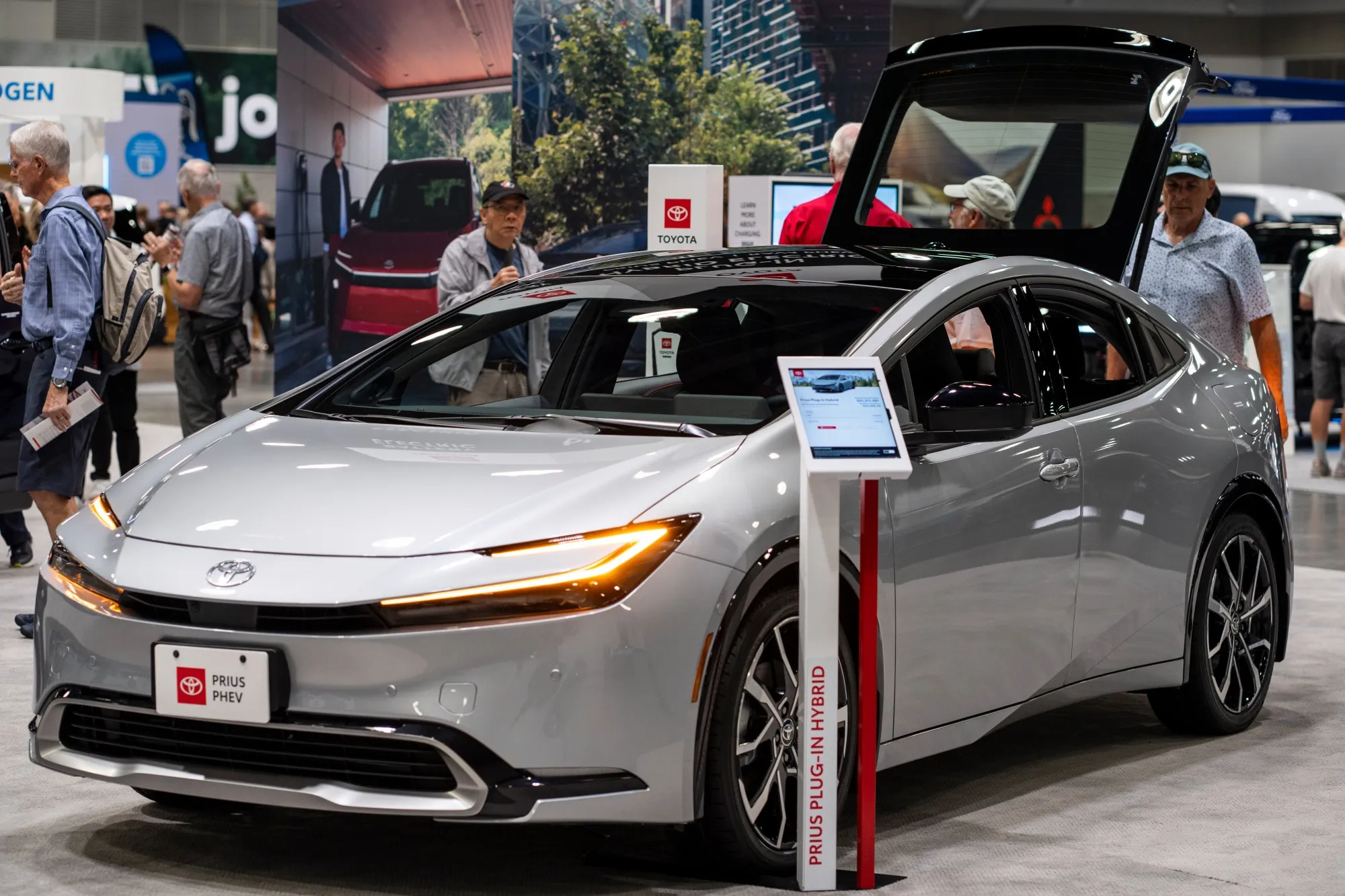 A 2025 Toyota Prius plug-in hybrid electric vehicle