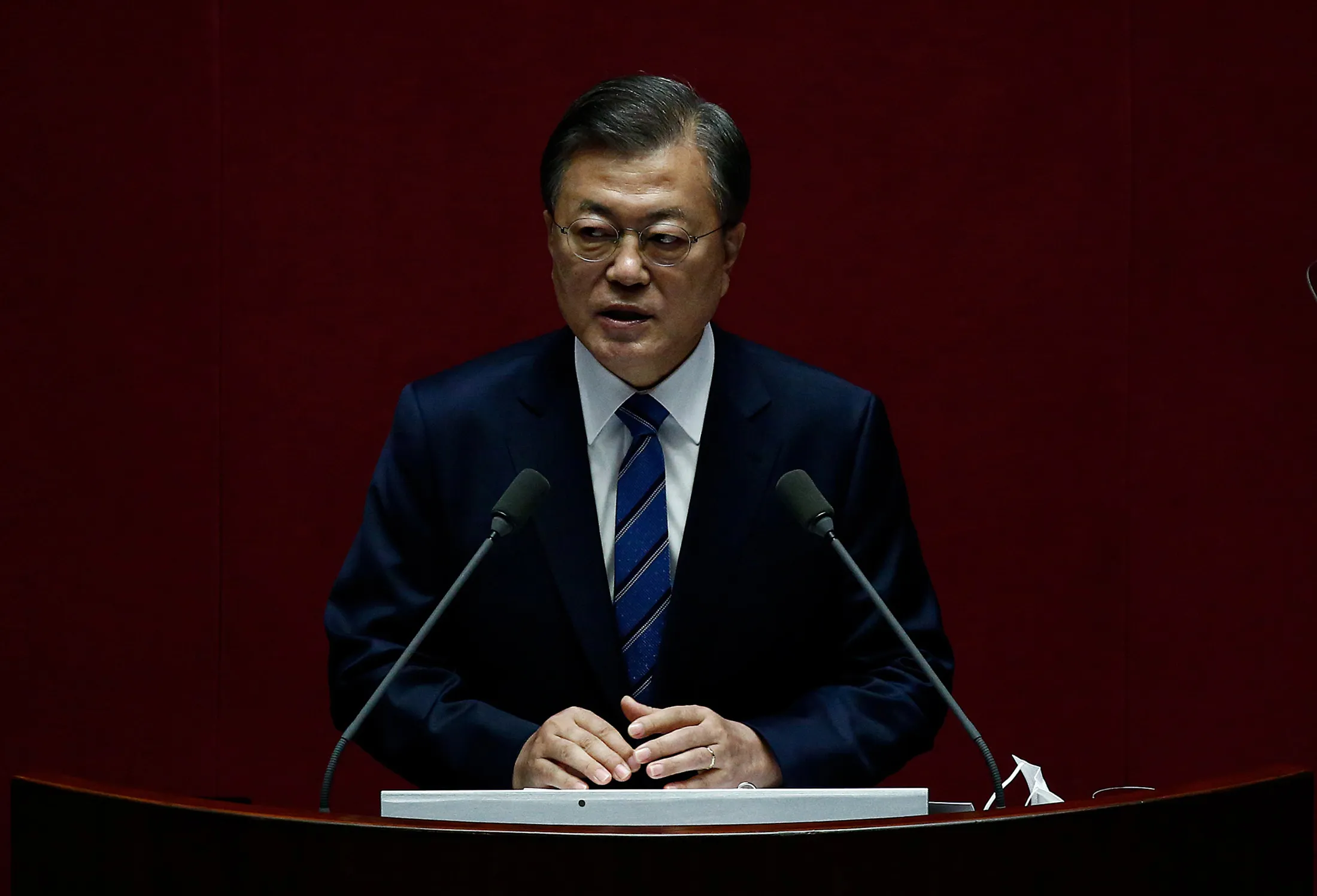 Moon, who was elected three years ago on a progressive platform that included overhaul of chaebol business practices, asked lawmakers to approve the bills during an Oct. 28 speech.