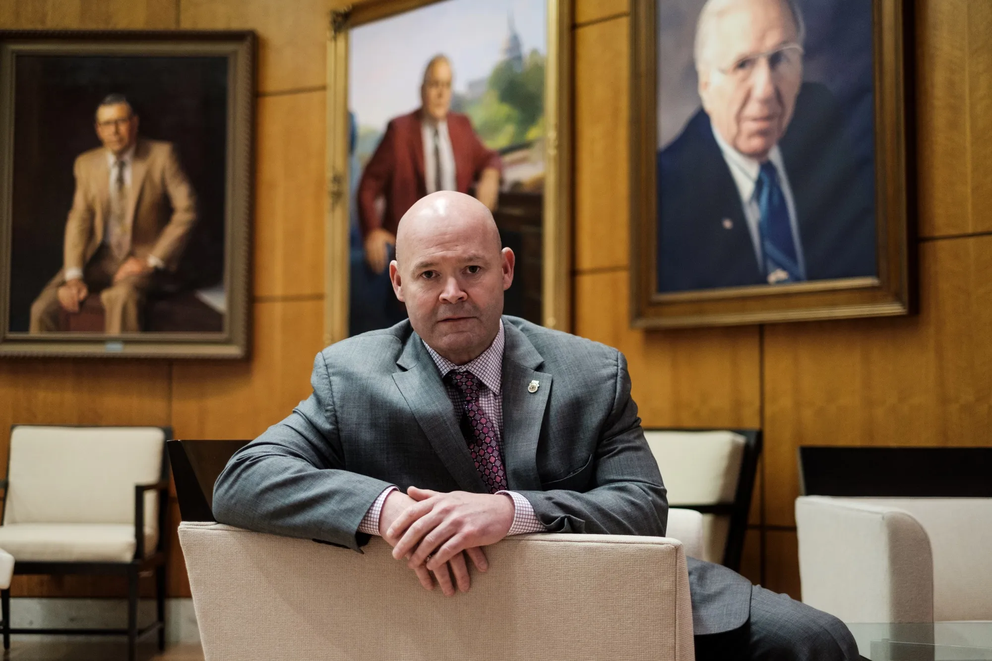 Sean O’Brien, president of the Teamsters, at the union’s headquarters in Washington, DC, last March.