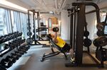 A resident exercises at a gym in Hong Kong, China, on April 21, 2022.