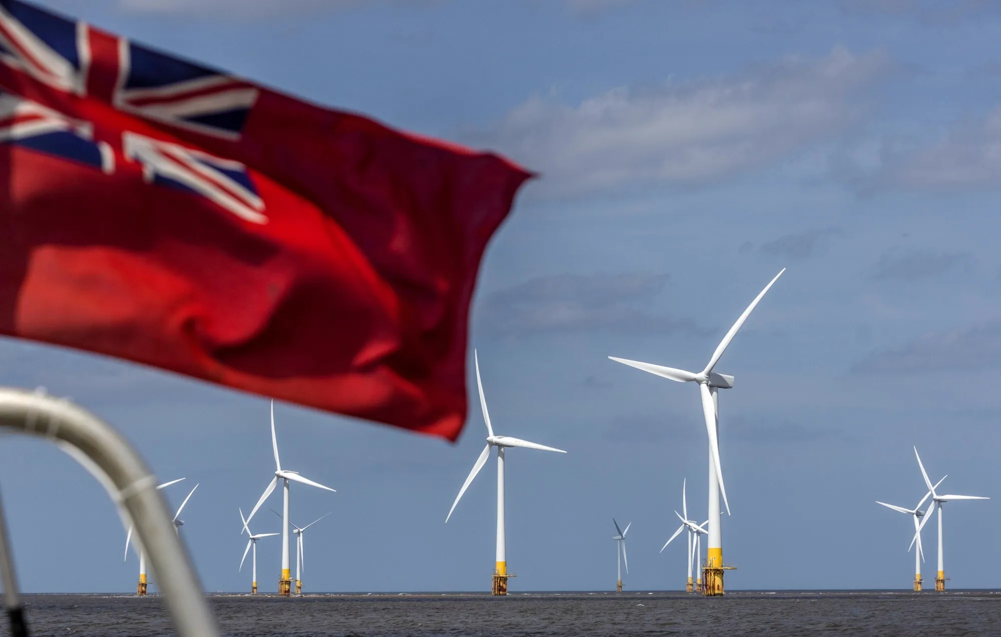 Offshore wind turbines near Great Yarmouth, UK.