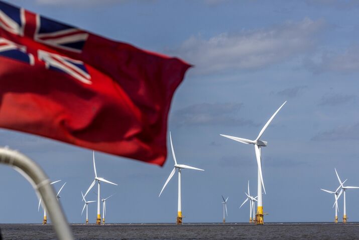  Offshore wind turbines near Great Yarmouth, UK.