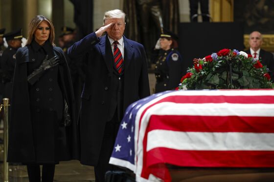 Trump Pays Tribute to George H.W. Bush at the U.S. Capitol