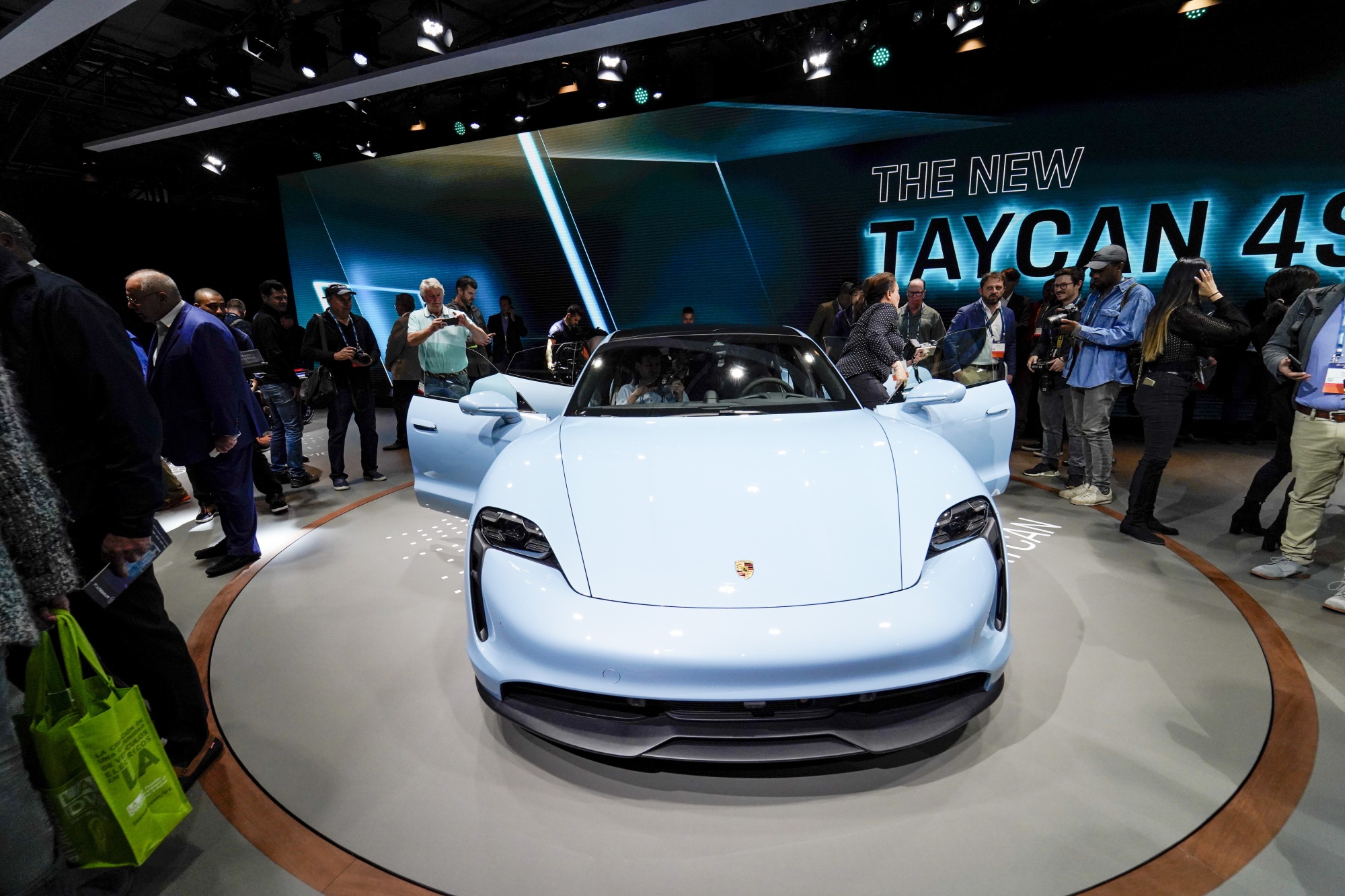 The 2020 Porsche Taycan 4S electric vehicle.