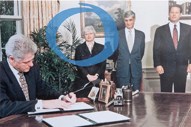 Yellen with Clinton in the Oval Office, 1997