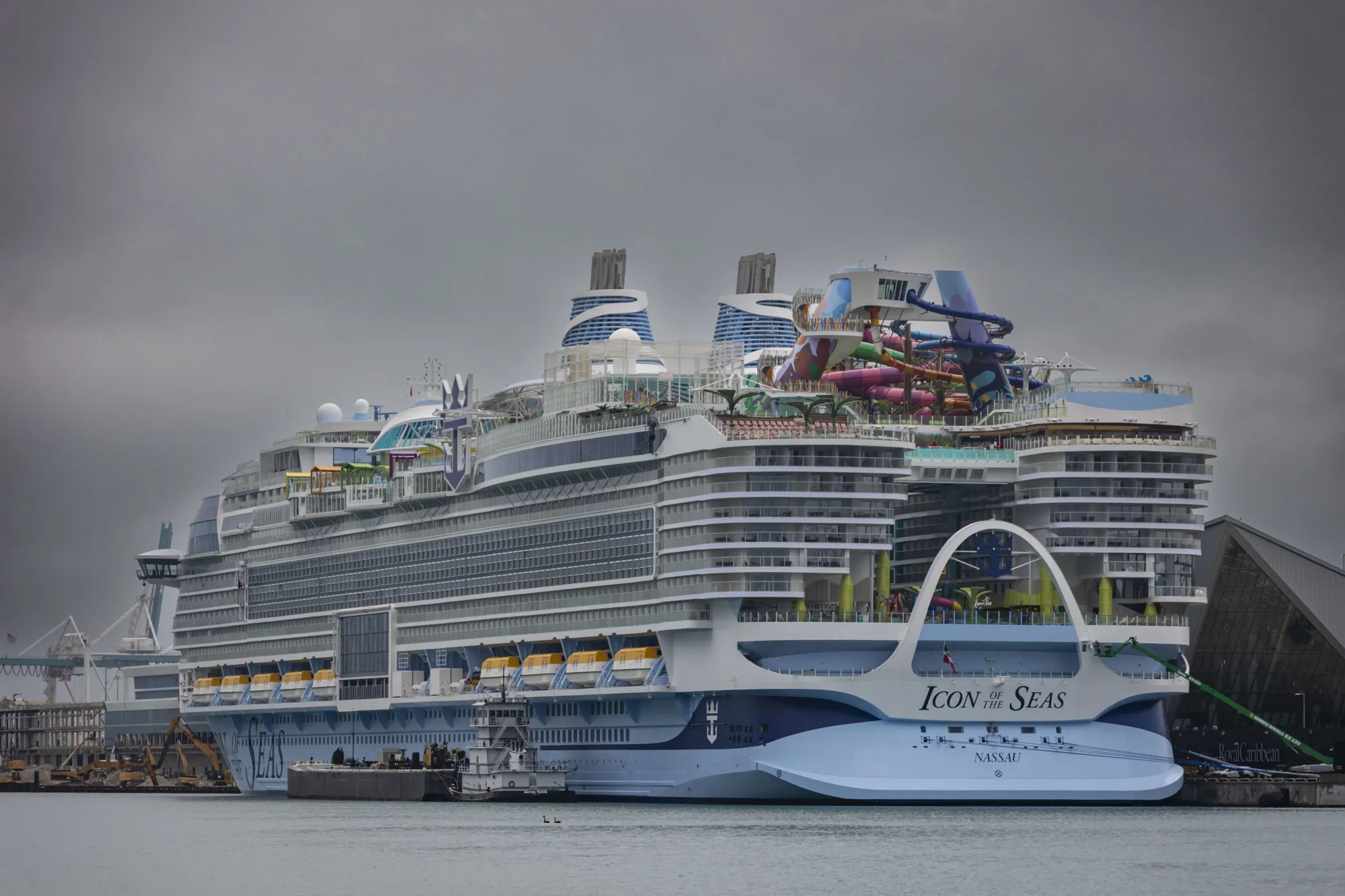 The Royal Caribbean Icon of the Seas cruise ship docked in Miami on Jan. 11.
