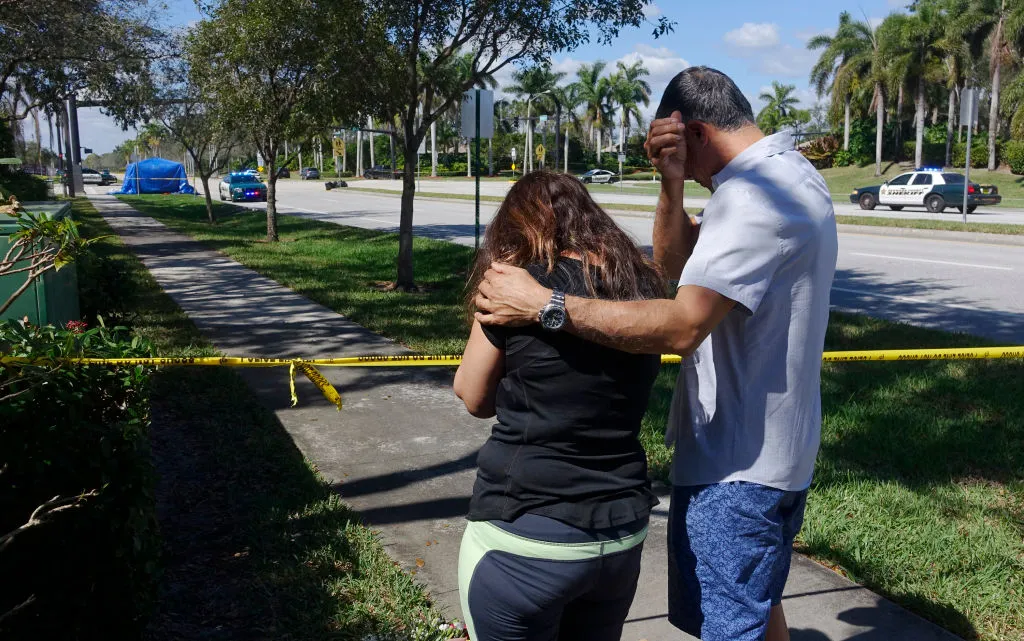 Grief-stricken in Florida.

