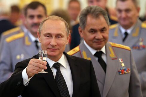 Vladimir Putin in Moscow yesterday