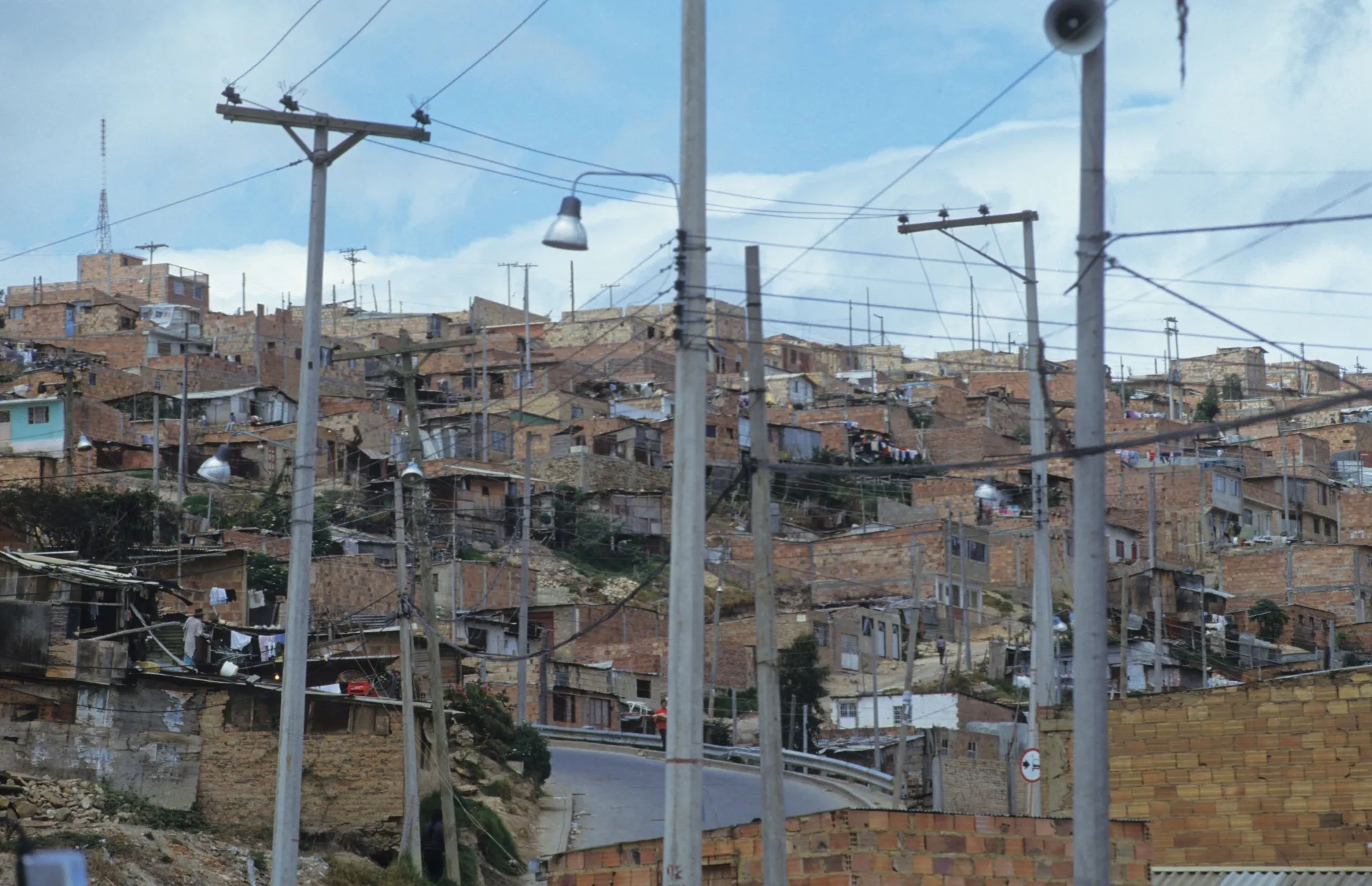 Power lines in Bogotá, which is at risk of power cuts without the construction of new transmission lines.