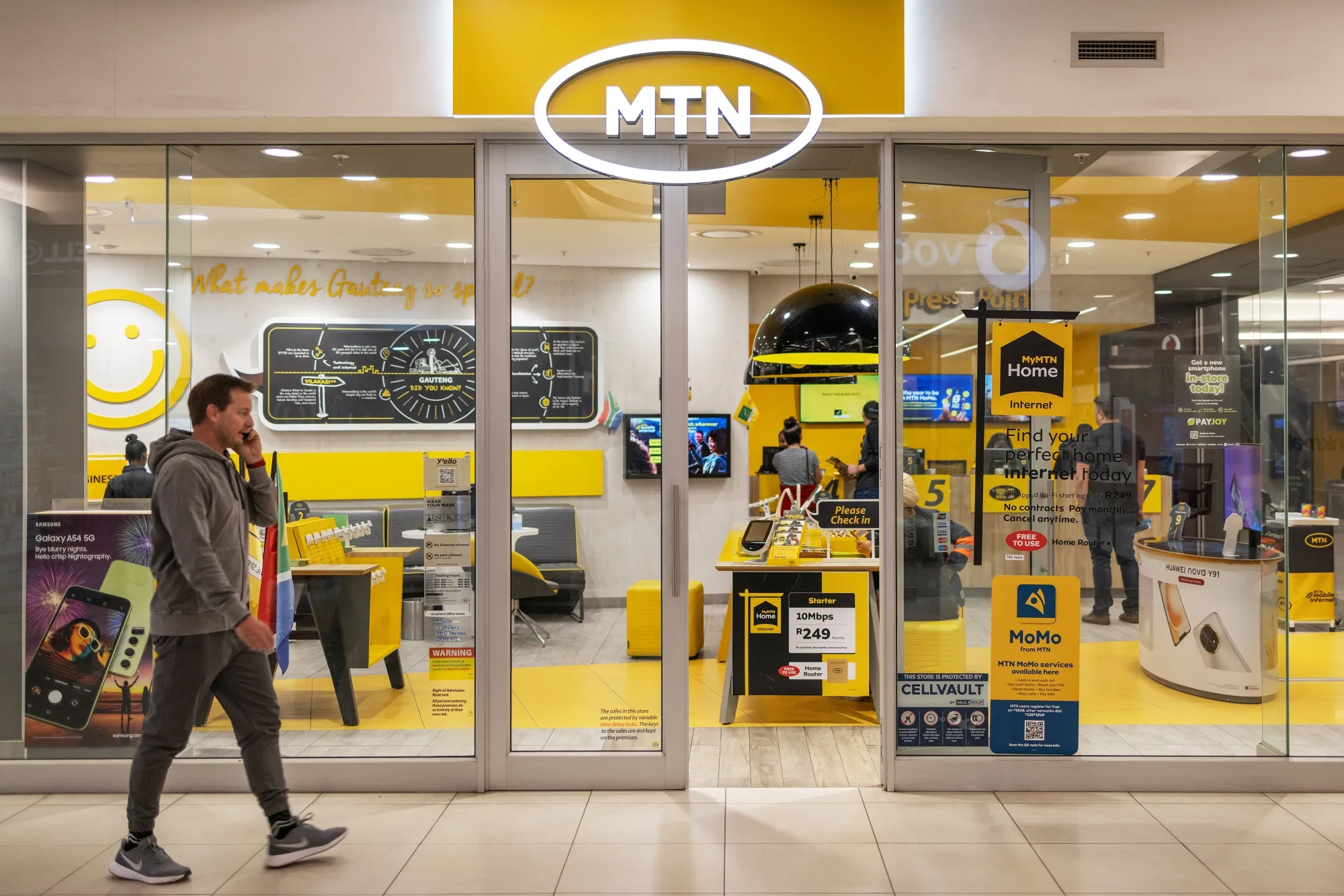 A MTN Group Ltd. store inside a shopping mall in Johannesburg.