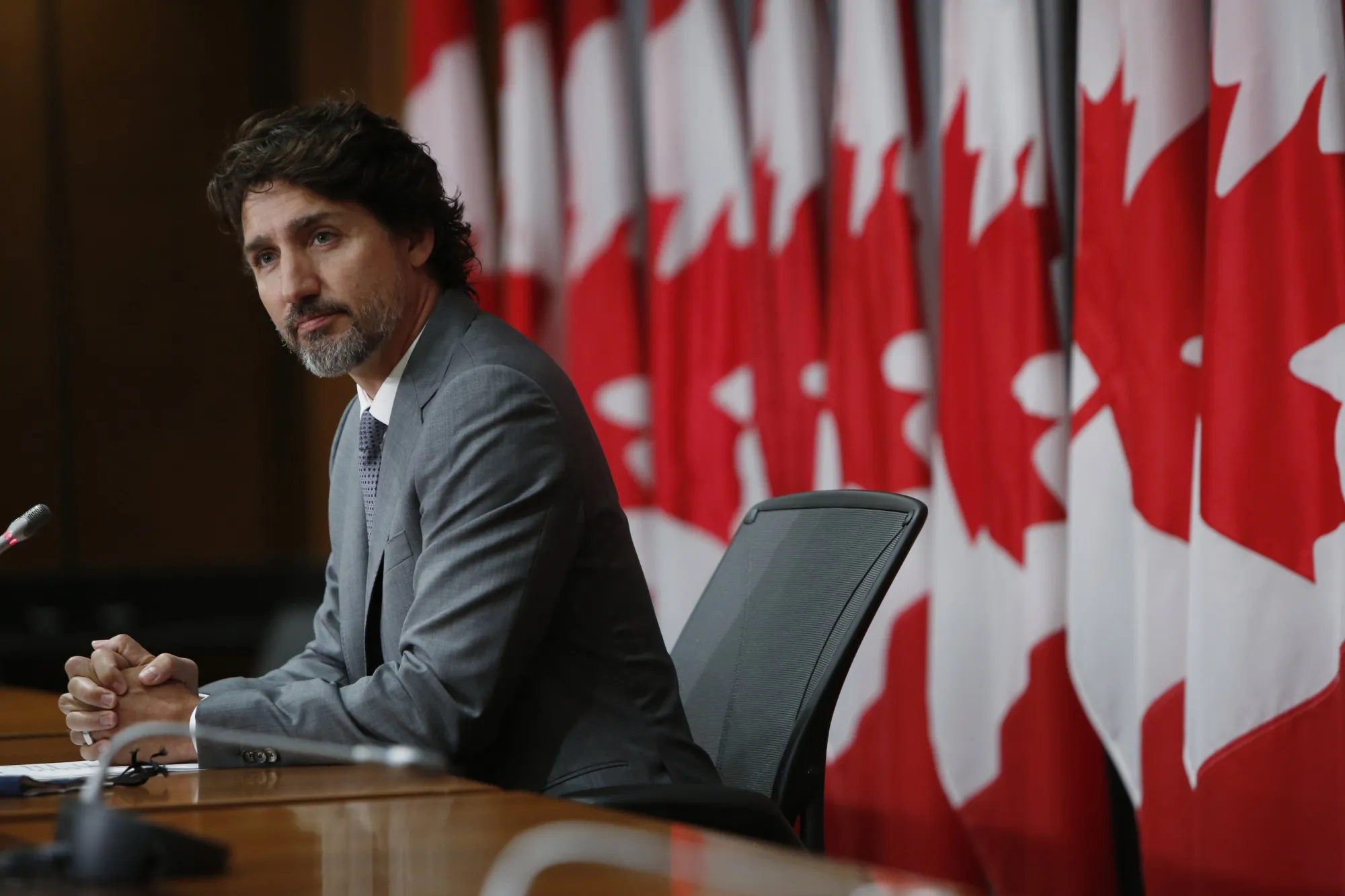 Justin Trudeau speaks during an Ottawa news conference on July 8.