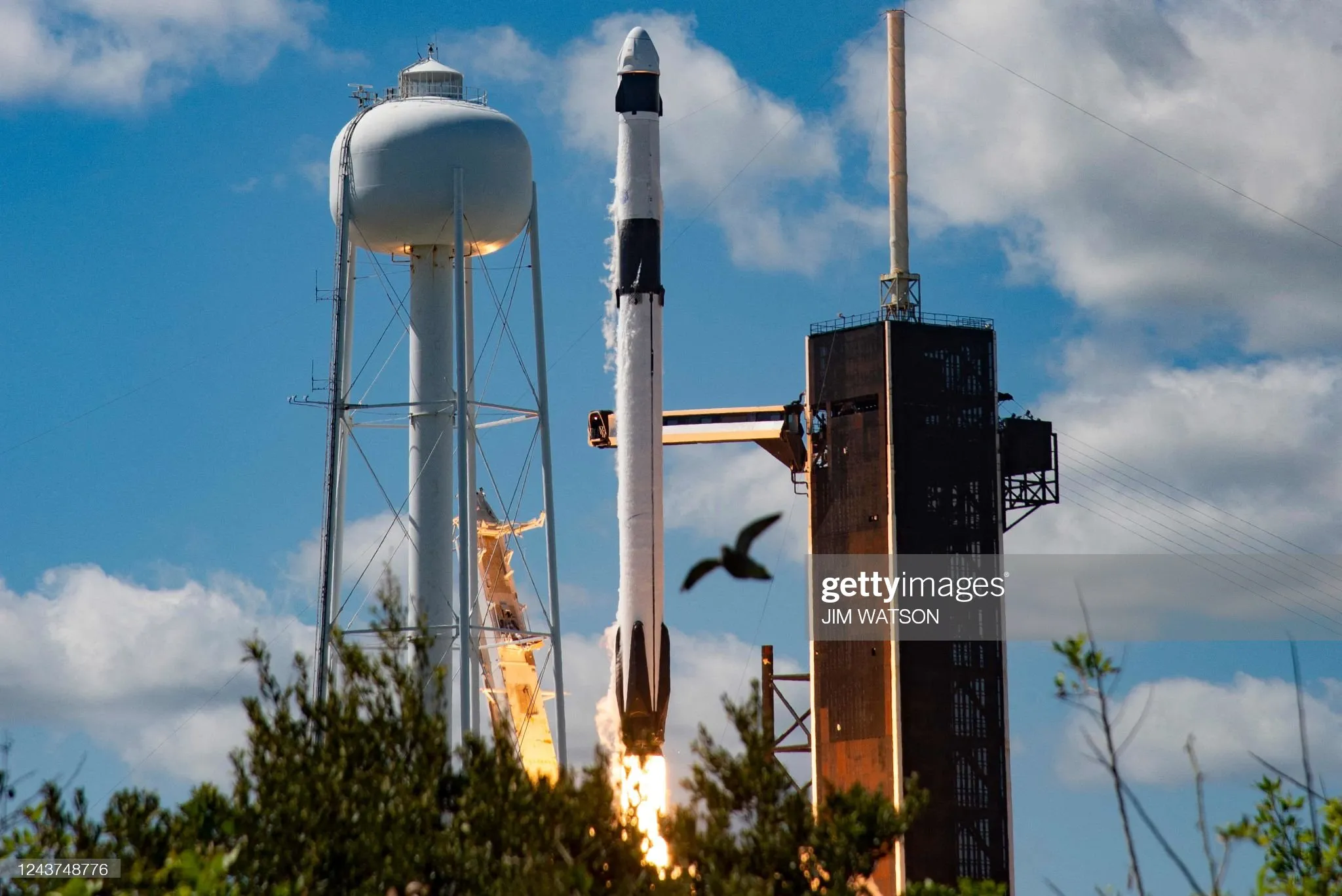 The SpaceX Falcon 9 rocket carrying the Crew&nbsp;Dragon spacecraft lifts off from Kennedy Space Center in Florida in October 2022.