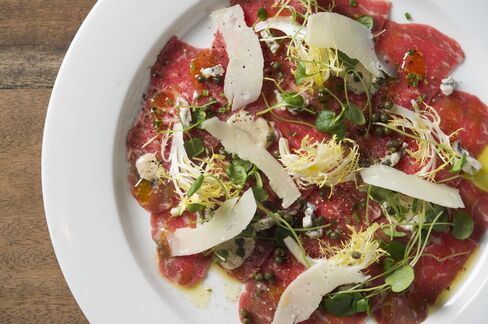 North End Grill's fantastic beef carpaccio.