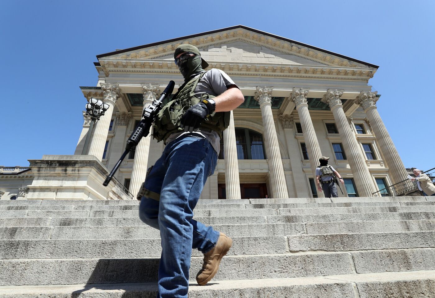 Protestors Rally At Kansas State Capitol Against Governor's Stay-At-Home Order