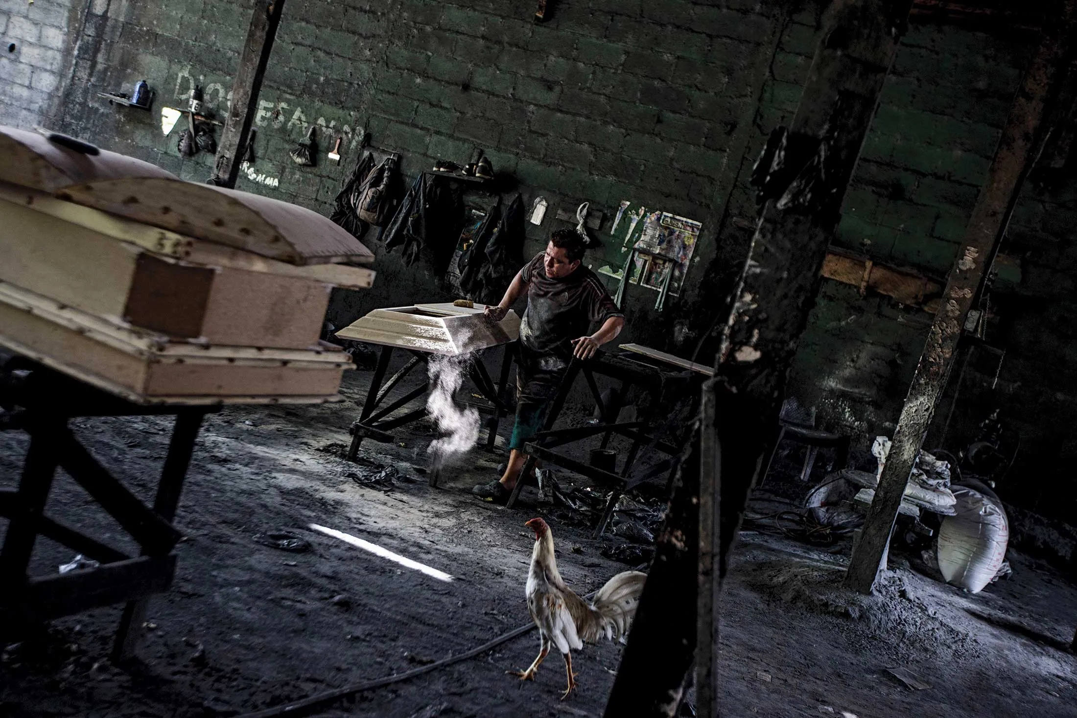 A factory on the outskirts of Jucuapa, one of about 30 in the city assembling caskets.