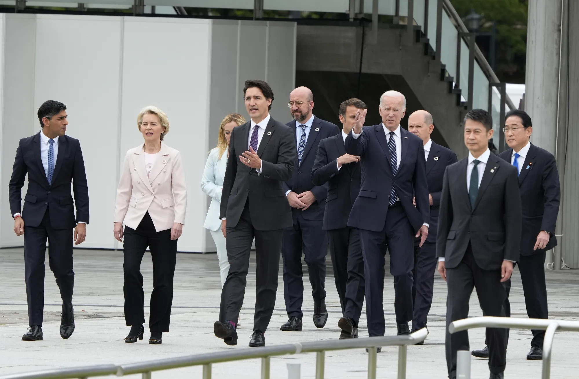 The Group of Seven (G-7) leaders at the Peace Memorial Park in Hiroshima.