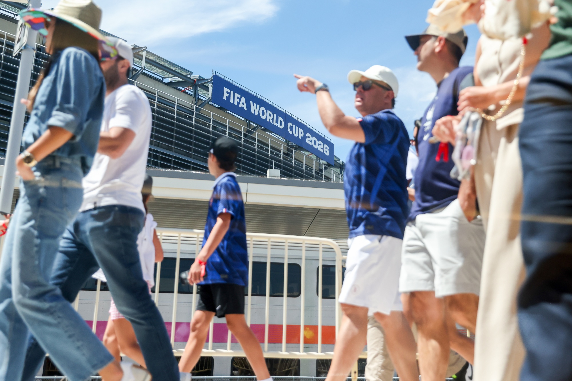 Fans attending the FIFA World Cup match between France and Senegal.