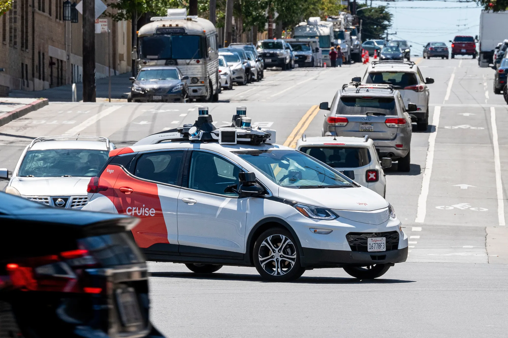 A Cruise autonomous taxi in San Francisco on Aug. 10.
