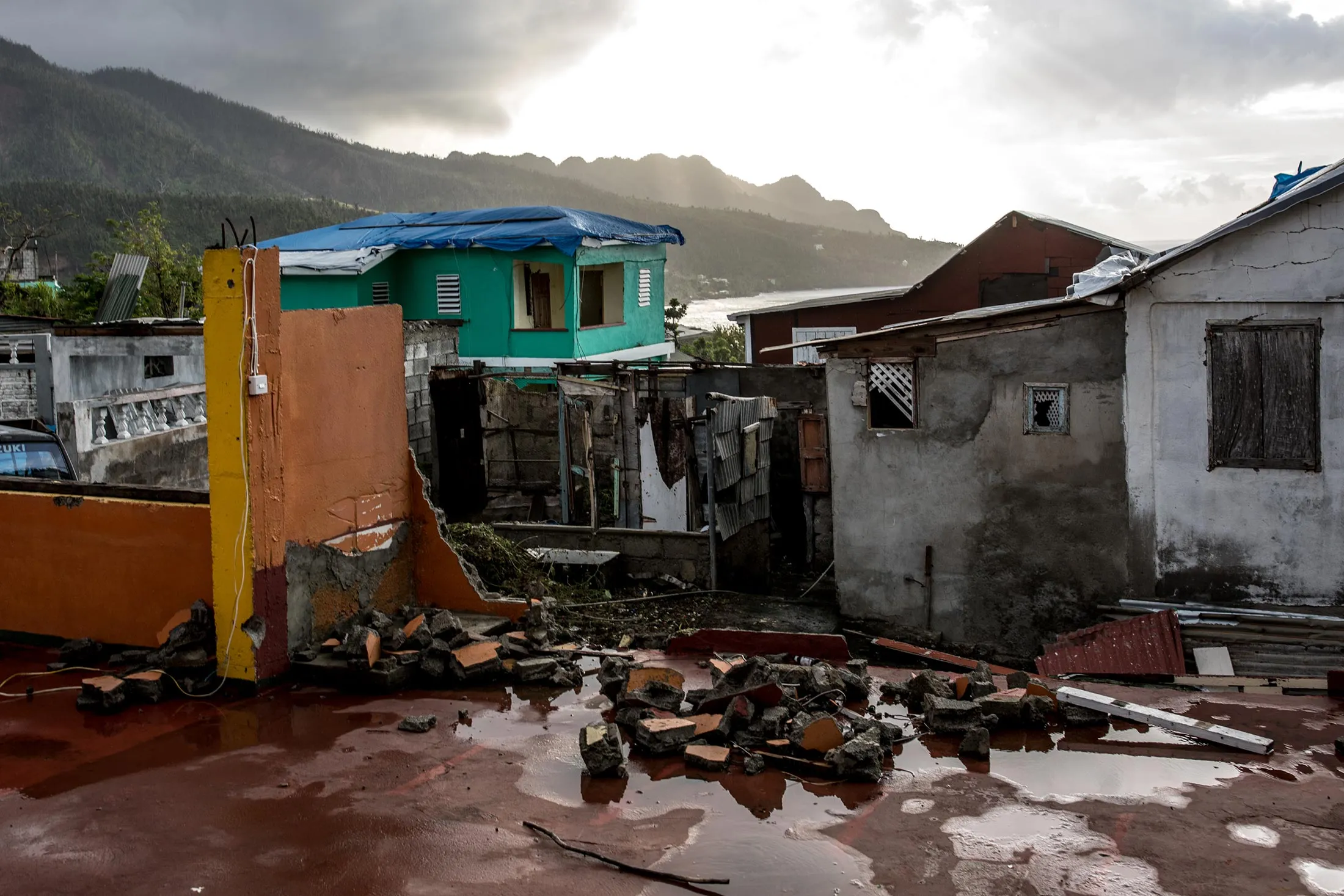 A destroyed house in Grand Bay, Dominica, on May 10, 2018.