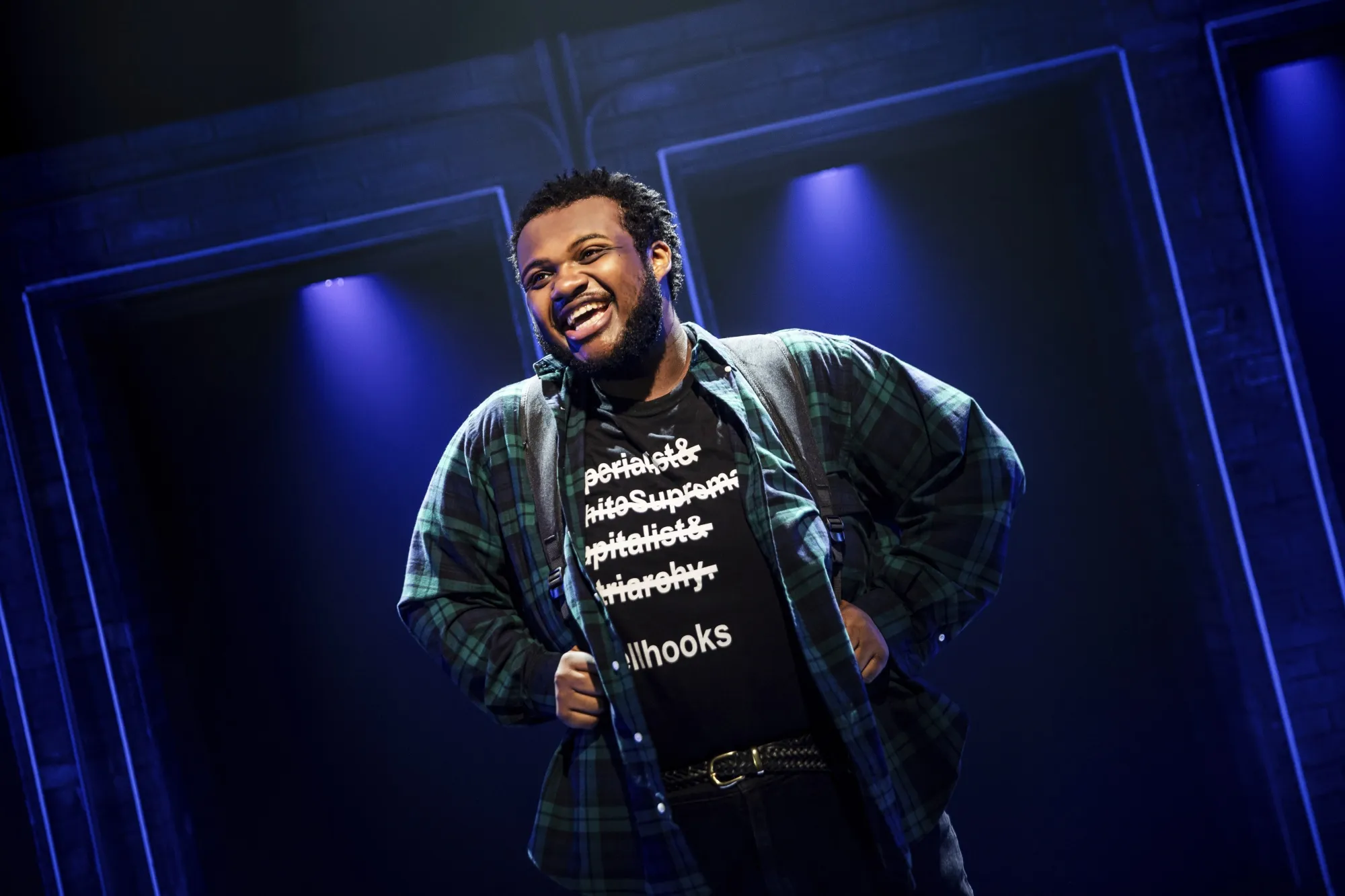 This image released by Polk & Co. shows Jaquel Spivey during a performance of "A Strange Loop" in New York. (Marc J. Franklin/Polk & Co. via AP)