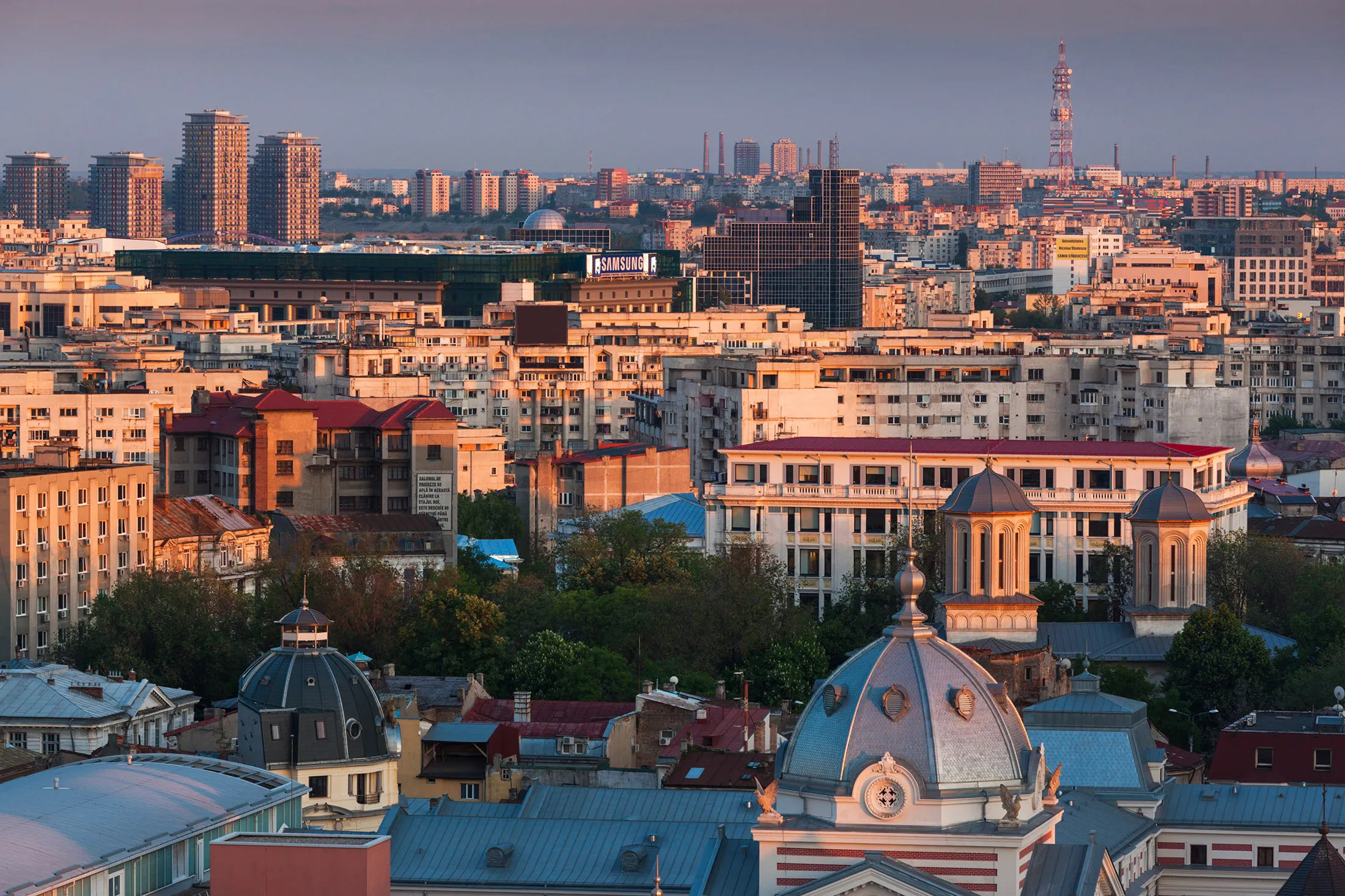 The skyline of&nbsp;Bucharest, Romania.