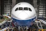 A Boeing 787 Dreamliner test aircraft in a hangar at Air New Zealand Ltd.'s technical operations base at Auckland International Airport on Jan. 5