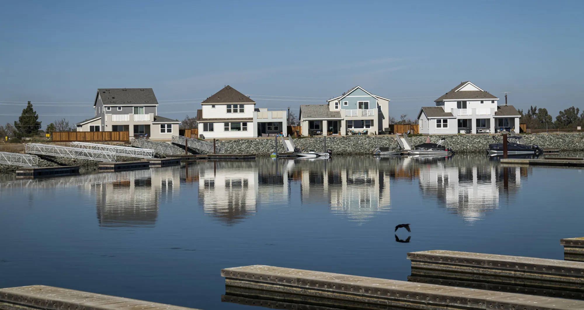 The Delta Coves housing development on Bethel Island, California.