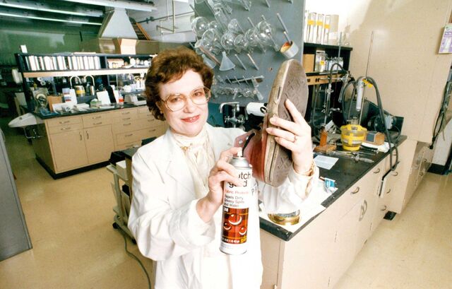 Patsy Sherman, co-inventor of Scotchgard, at 3M in St. Paul in 1988.
