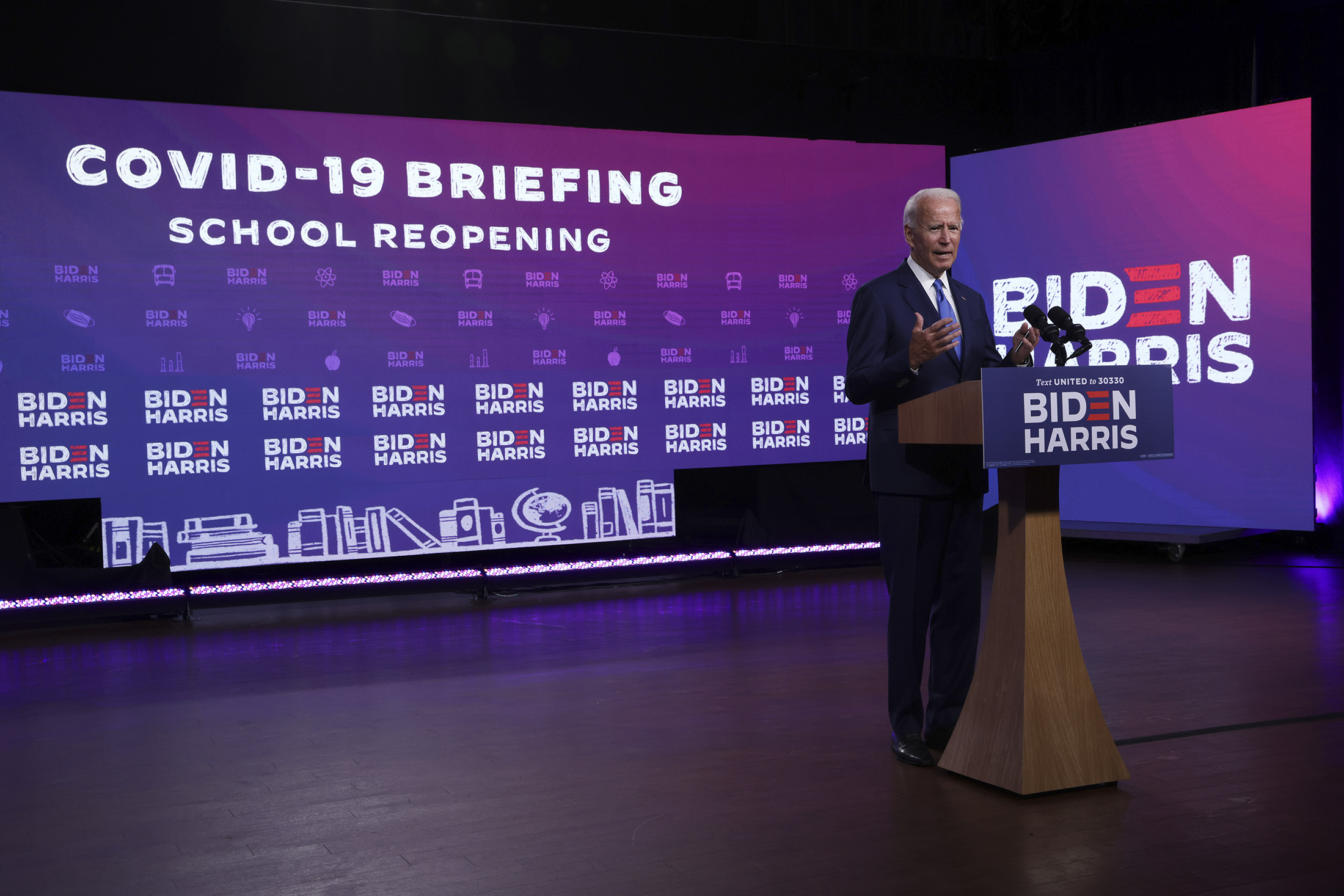 Joe Biden speaks during a campaign event in Wilmington on&nbsp;Sept.&nbsp;2, 2020