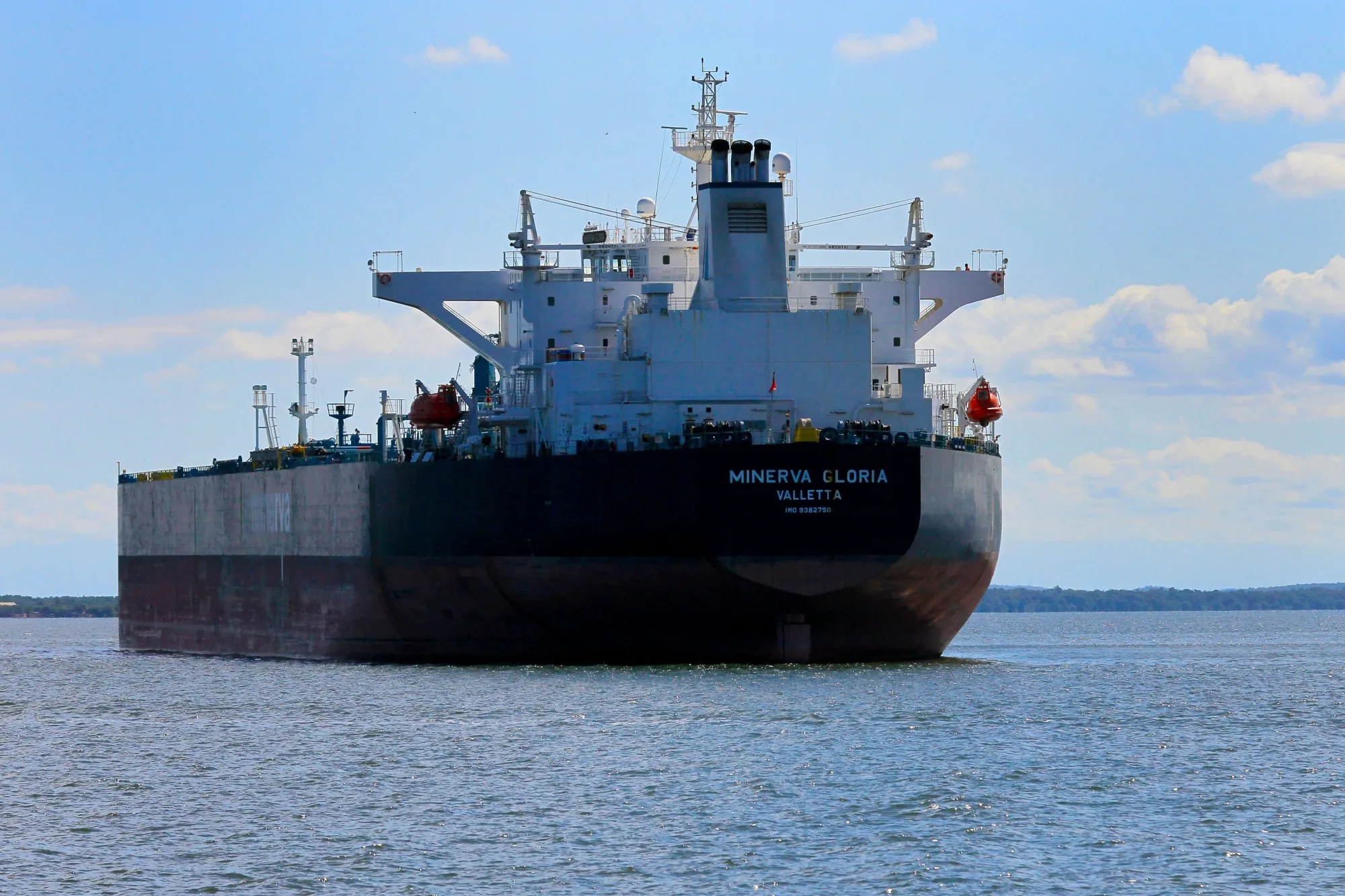 An oil tanker anchored in Lake Maracaibo after loading crude oil at the Bajo Grande Refinery port in Venezuela.&nbsp;