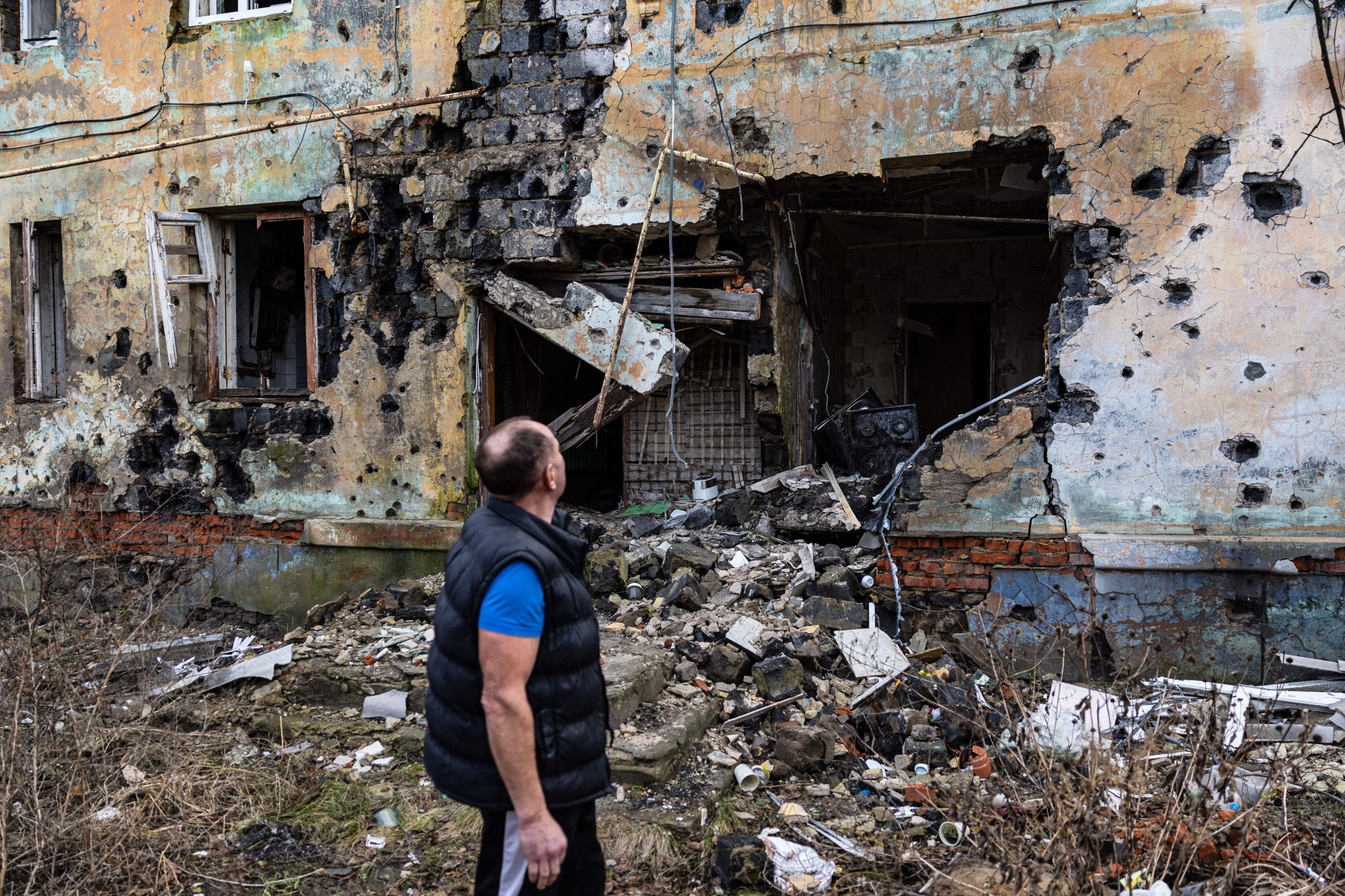 Destroyed buildings in&nbsp;Izium, eastern Ukraine.