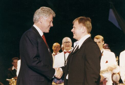 Igor Butman and Bill Clinton in Moscow in 2000.
