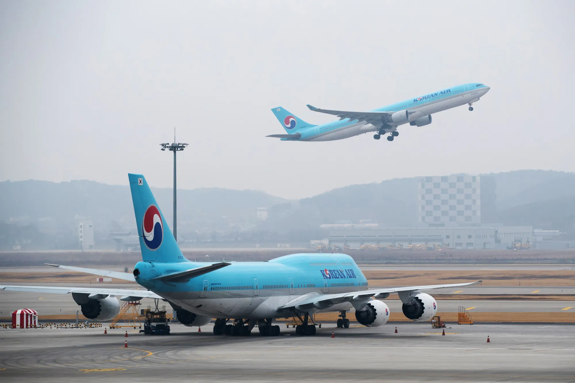 Korean Air Lines Co. aircraft Incheon International Airport in Incheon, South Korea.&nbsp;