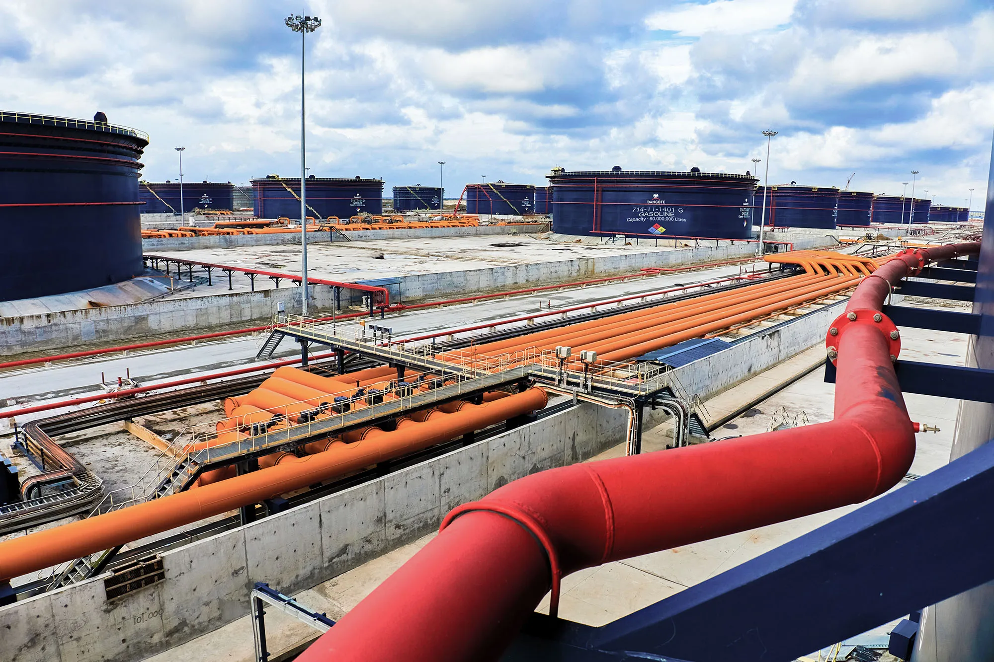 Storage tanks at the Dangote $20.5 billion oil refinery and fertilizer complex in Lagos, Nigeria.