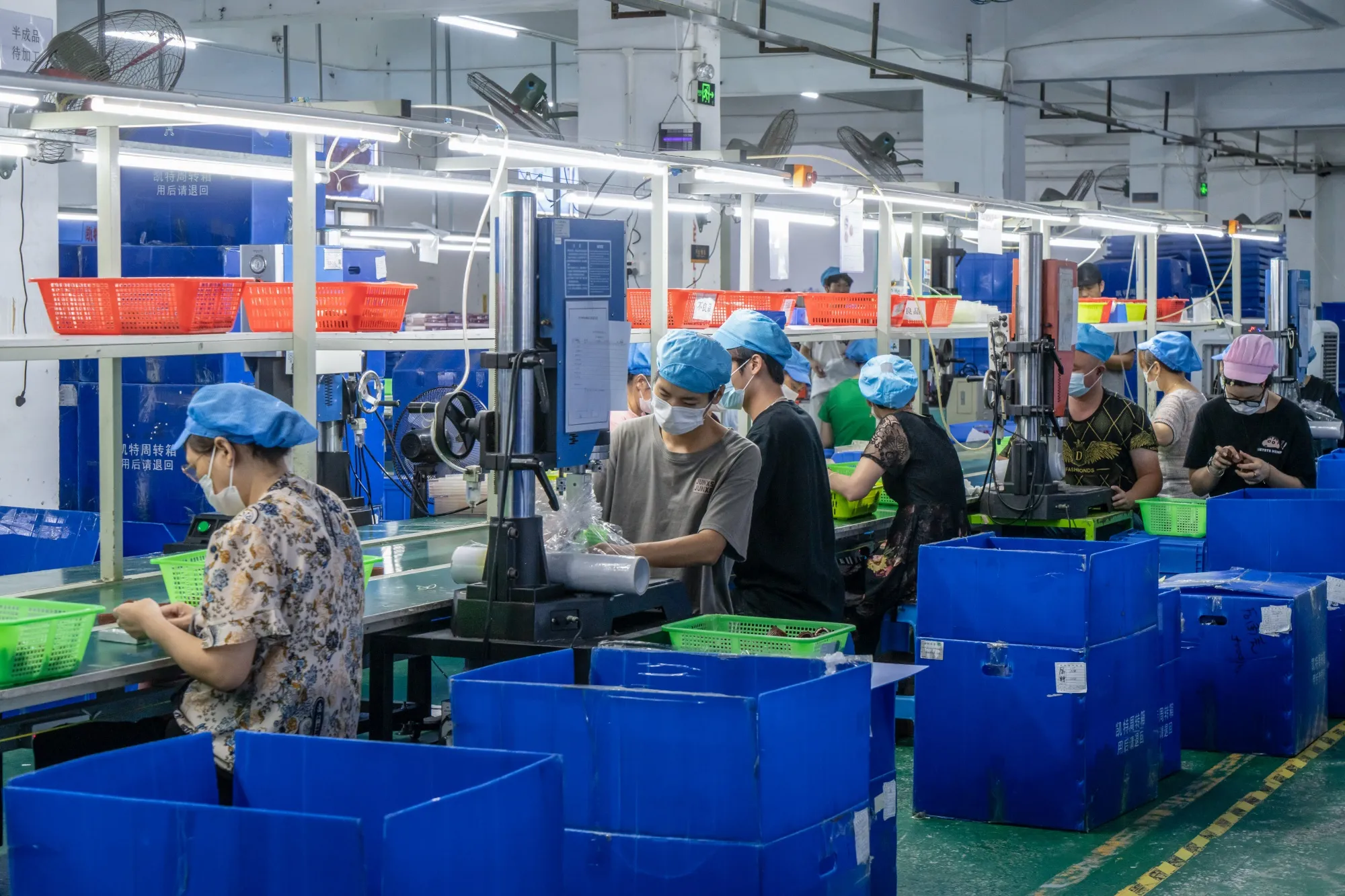 Workers at a toy factory in Shenzhen, China.