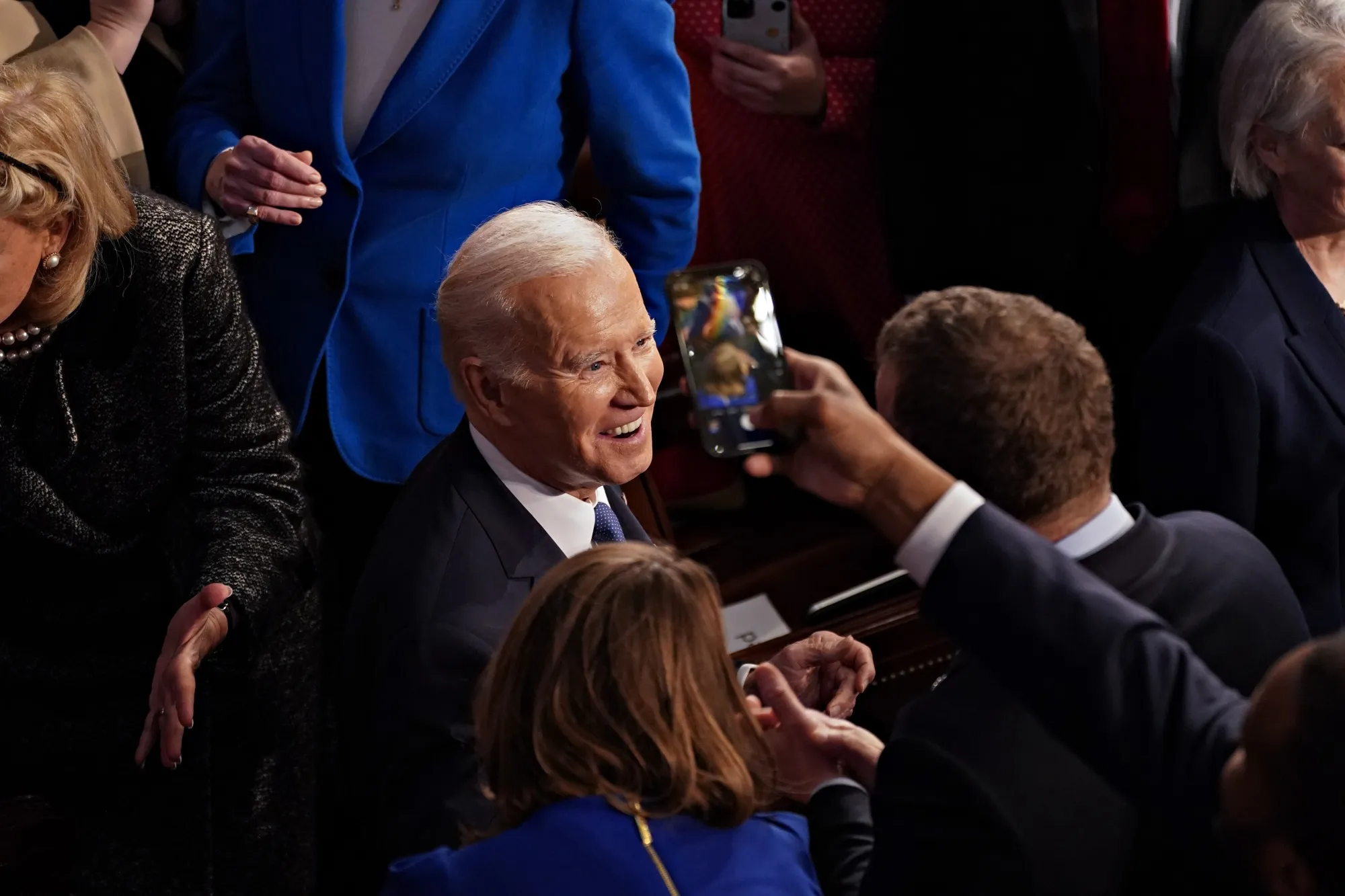 US President Joe Biden arrives to deliver the State of the Union address at the US Capitol in Washington, DC, US, on Tuesday, Feb. 7, 2023. Biden is speaking against the backdrop of renewed tensions with China and a brewing showdown with House Republicans over raising the federal debt ceiling.