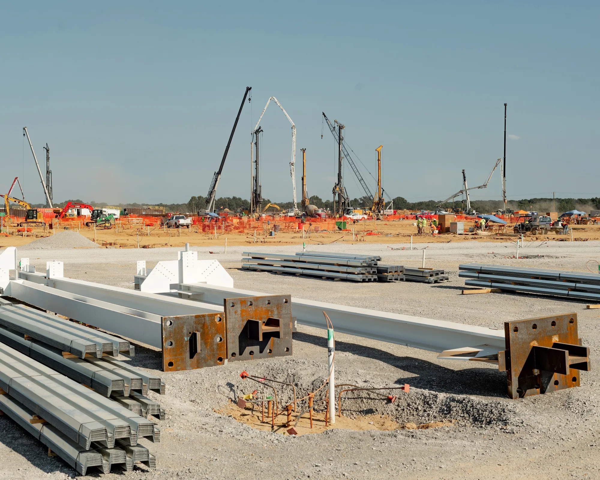 Construction is underway for Ford’s new EV plant the “Blue Oval City.” 