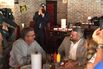 Former Florida Governor Jeb Bush eats lunch with Zeus and Dana Rodriguez, the winners of his political action committee's "Lunch with Jeb" competition.
