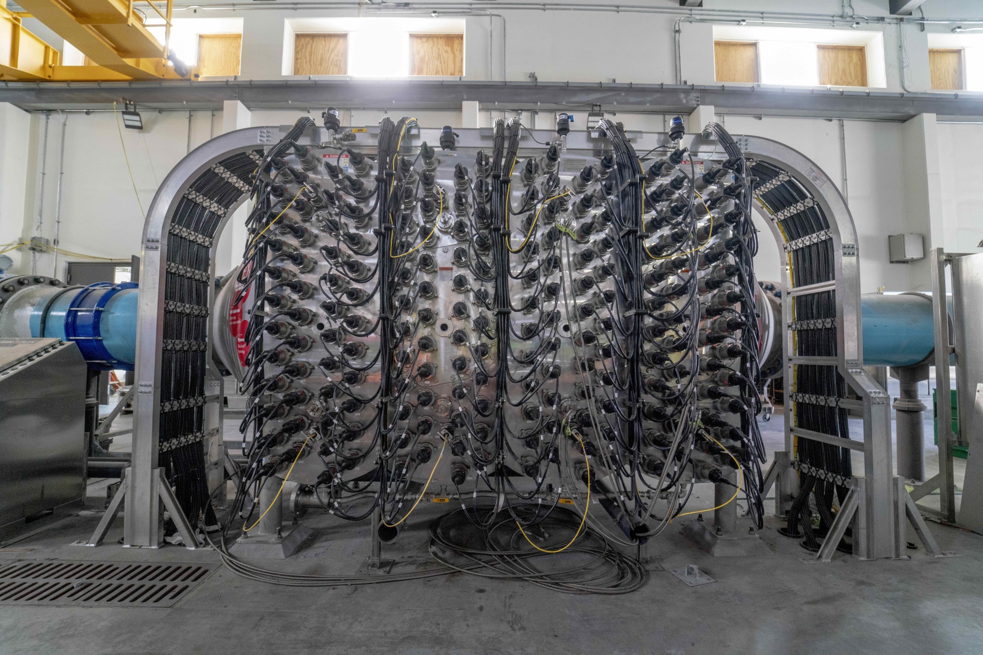 A UV filtration machine is seen at the North Hollywood West Treatment Facility.