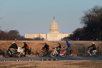 Protestors Rally In DC As Trump Administration Attempts To Remove Bike Lanes