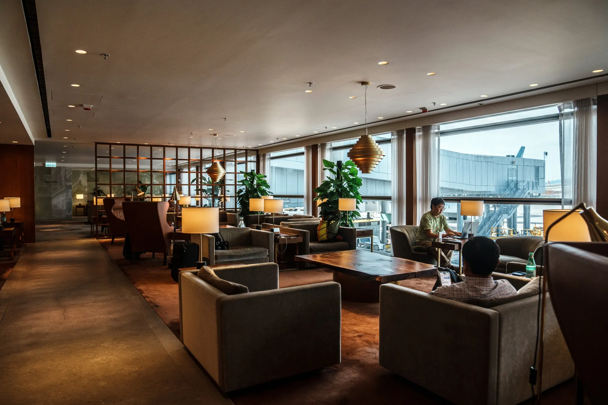 Cathay’s first-class lounge The Pier at Hong Kong International Airport.