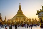 Tourists and devotees visiting Shwedagon Pagoda in Yangon.