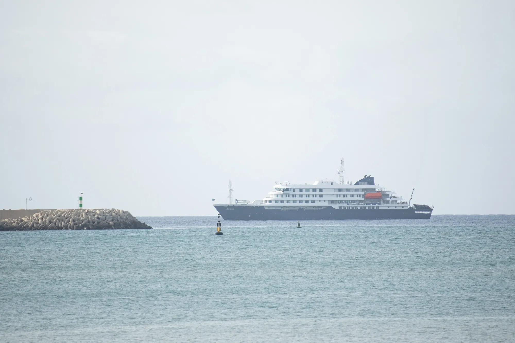 The unfortunate cruise ship, photographed off the coast of&nbsp;Cape Verde on May 5, 2026.