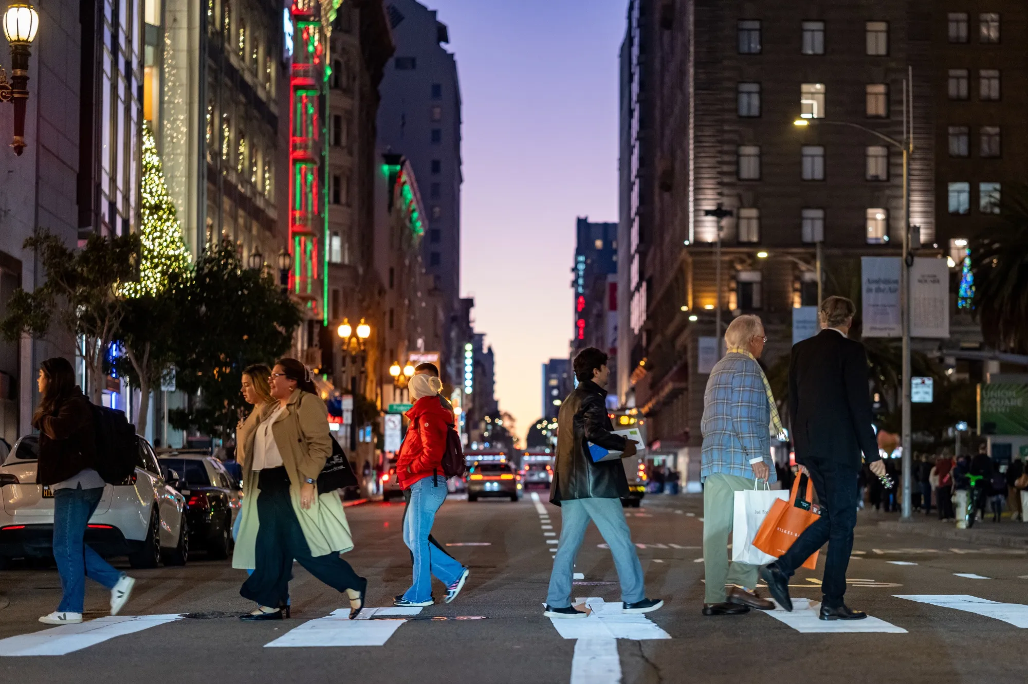Shoppers in San Francisco, California.