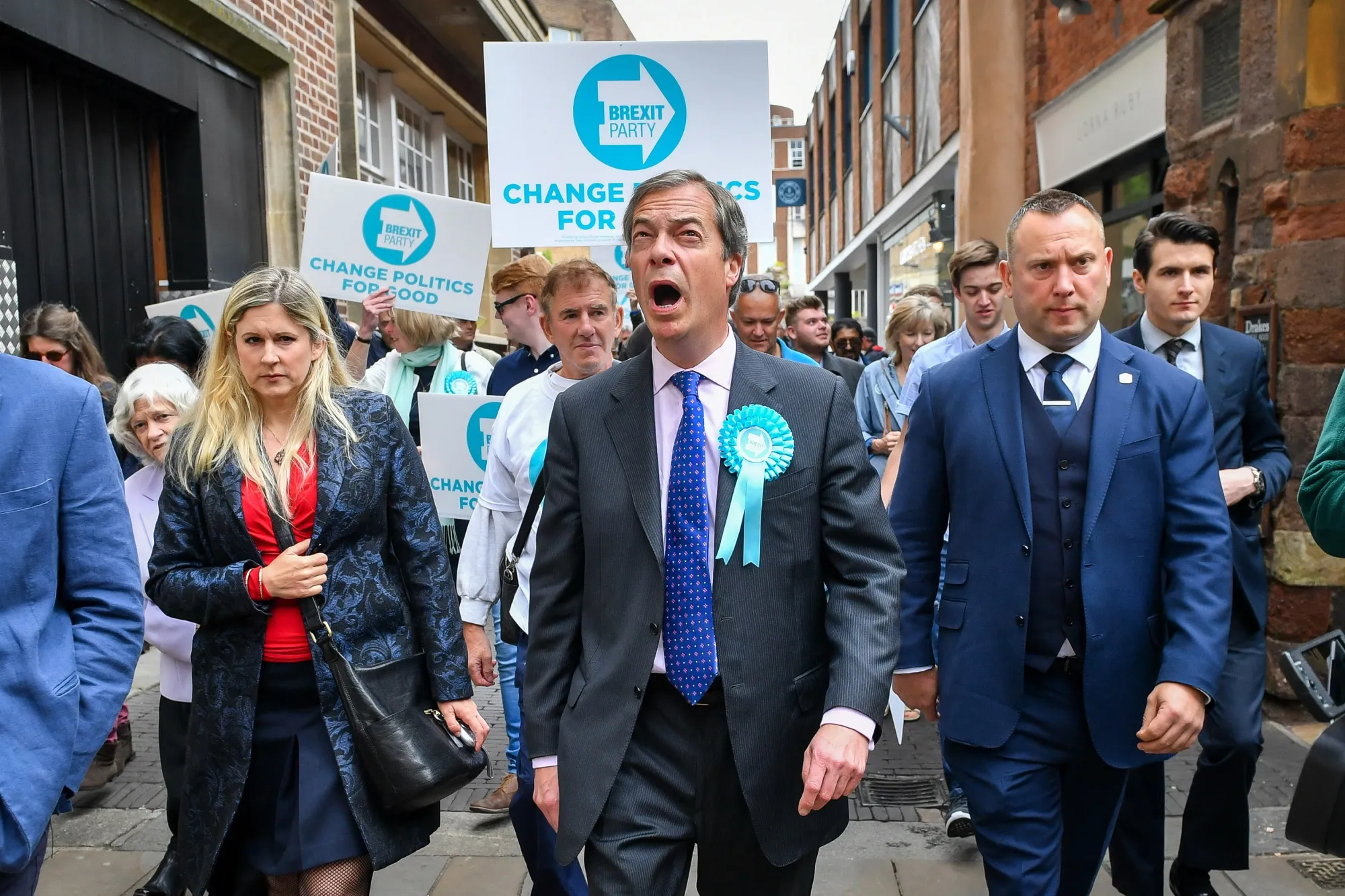 On the campaign trail.