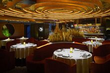 The dining room at Leña, Madrid