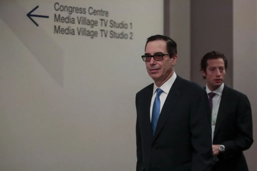 Steven Mnuchin, latest in a line of Treasury secretaries to hollowly question the strong dollar.
