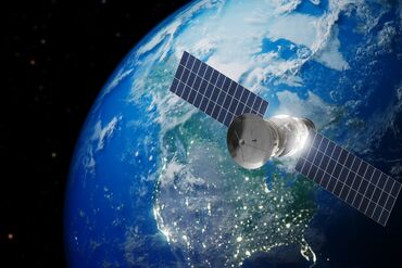 Satellite In Space Station Orbiting Earth